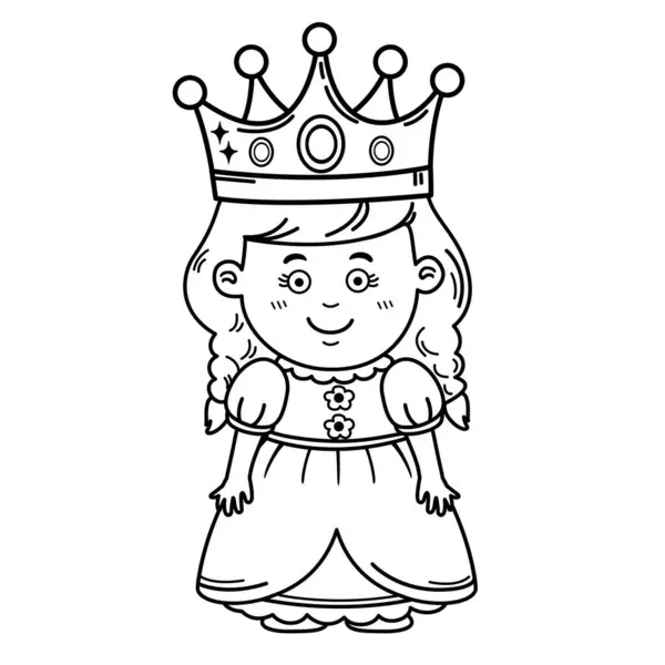 Illustrazione Simpatici Bambini Personaggi Con Regina Costume Contorno Bianco Sfondo Grafiche Vettoriali