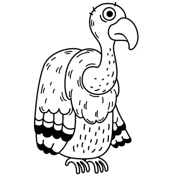Illustrazione Del Carattere Dell Avvoltoio Disegnato Mano Vettore Illustrazione Stock