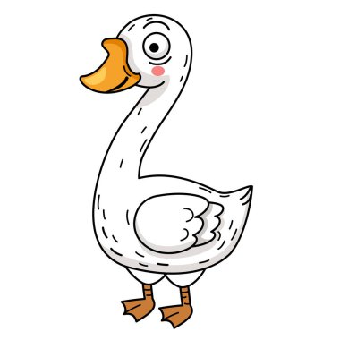 Arkaplan vektöründe ördek çizgisi beyazı çizimi