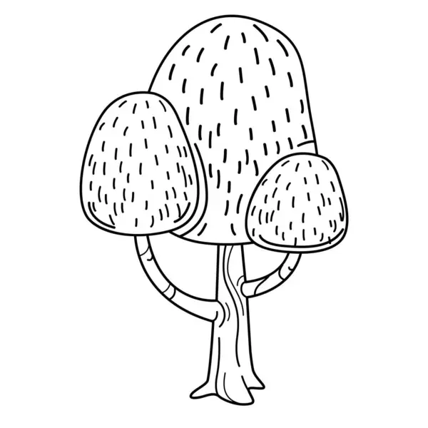 Ilustrace Obrysu Stromu Bílé Pozadí Vektoru Stock Vektory