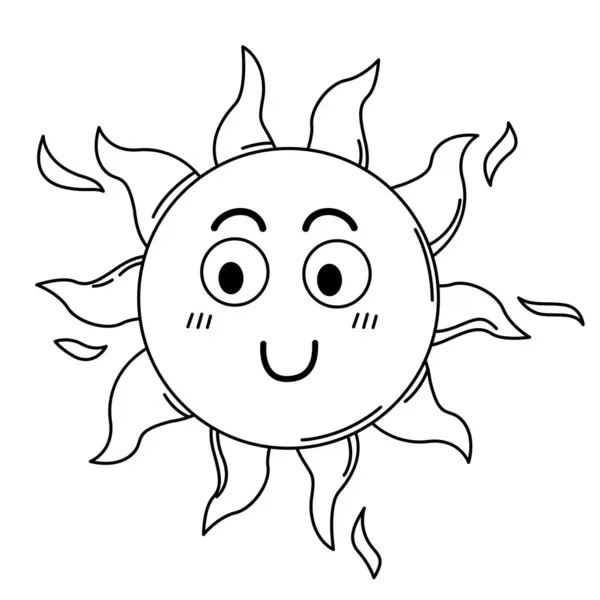 Ilustrace Slunečního Obrysu Bílé Pozadí Vektoru Stock Ilustrace