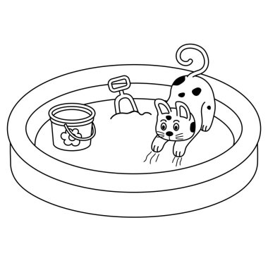 Arka plan vektöründe kedi ana hatlarının gösterilmesiName