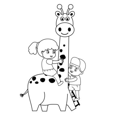 Dış vektör oynayan çocuk tasviri