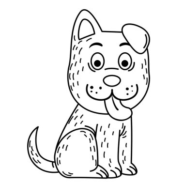 Arkaplan vektöründe köpek ana hatlarının çizimi