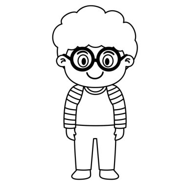 çocuk resimleme vektörü ayakta duruyor