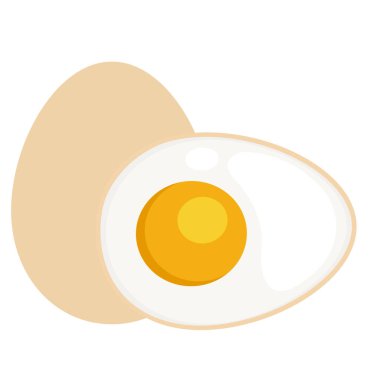 Renkli haşlanmış yumurta yarımlarının çizimi