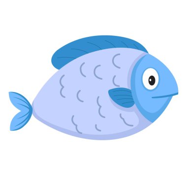 Beyaz arkaplandaki balığın çizimi