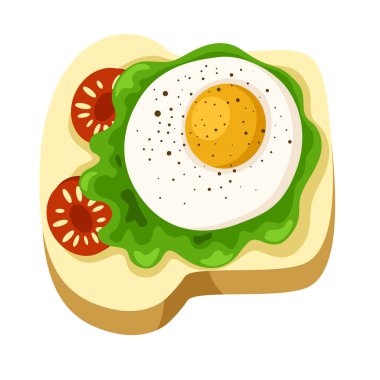 Kızarmış yumurtalı sandviç. Fast food.