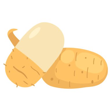 Beyaz arka planda patates çizimi