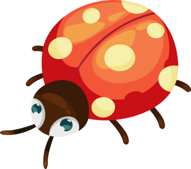 Tatlı uğur böceği çizgi film karakteri çizimi beyaz arkaplanda izole edildi