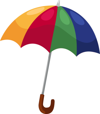 Beyaz arkaplanda şemsiye çizimi izole edildi