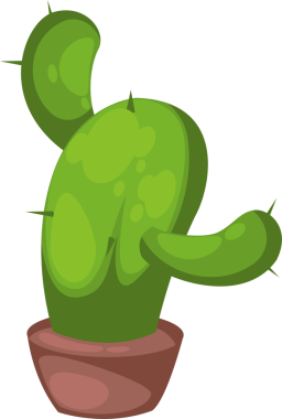 Beyaz arkaplanda izole edilmiş kaktüs illüstrasyonu