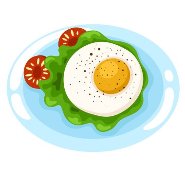 Tabak vektörlü sahanda yumurta