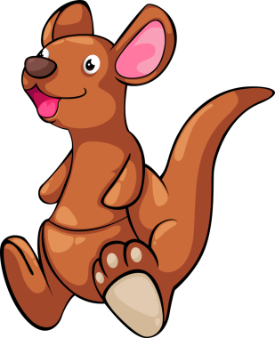 İzole edilmiş tatlı kanguru çizgi filminin çizimi