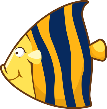 İzole edilmiş karikatür balığının çizimi