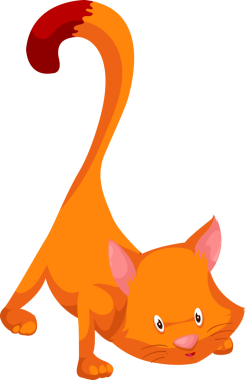 İzole edilmiş çizgi film kedisinin çizimi