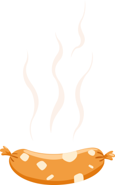 İzole edilmiş sosislinin çizimi