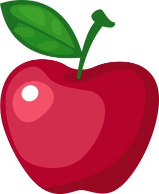 İzole edilmiş kırmızı elma çizimi