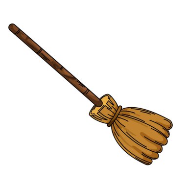 Arkaplan vektörü üzerindeki süpürge ana hatlarının çizimi