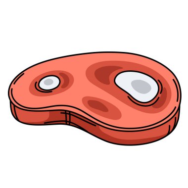 Beyaz arka planda biftek eti.