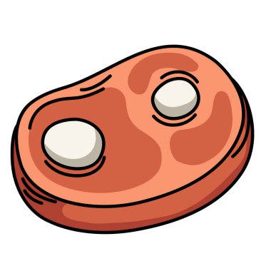 Beyaz arka planda biftek eti.