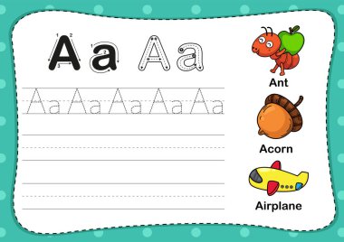 İllüstrasyon Ayrı Hayvan Alfabesi Harfi A