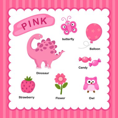 Illustration of isolated color pink group vector clipart