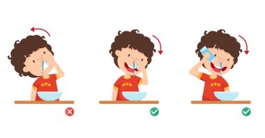Right and Wrong ways of clean your nose vector illustration