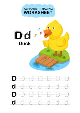 Görüntü Ayırma Hayvan Alfabesi İzleme Çalışma Belgesi D-Duck