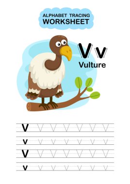 Görüntü Ayrı Hayvanlar Alfabesi İz Tablosu V-Vulture