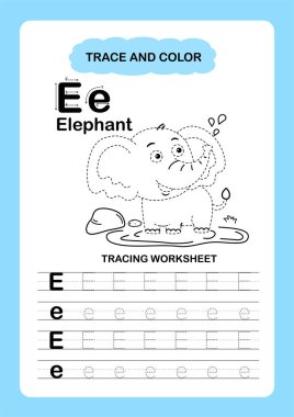 Görüntü Ayırıcı Hayvan Alfabesi İz ve Renk Harfi E-Fil