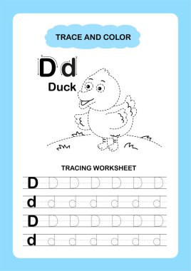 Görüntü Ayırıcı Hayvan Alfabesi İzleme ve Renk Harfi D-Duck