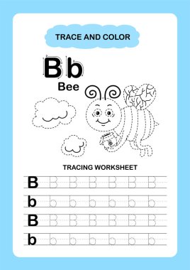 Görüntü Ayırıcı Hayvan Alfabesi İz ve Renk Harfi B-Bee