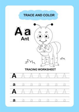 Görüntü Ayırıcı Hayvan Alfabesi İz ve Renk Harfi A-Karınca