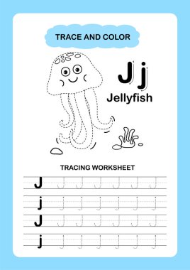 Görüntü Ayırıcı Hayvan Alfabesi İz ve Renk Harfi J-Denizanası