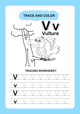 Görüntü Ayırıcı Hayvan Alfabesi İz ve Renk Harfi V-Akbaba