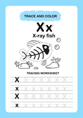 Görüntü Ayırıcı Hayvan Alfabesi İz ve Renk Harfi X-X ışını Balığı