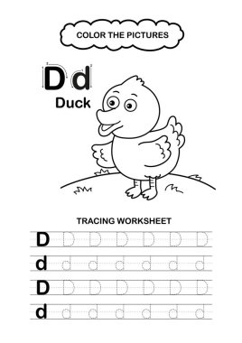 Görüntü Ayırıcı Hayvan Alfabesi İzleme ve Renk Harfi D-Duck