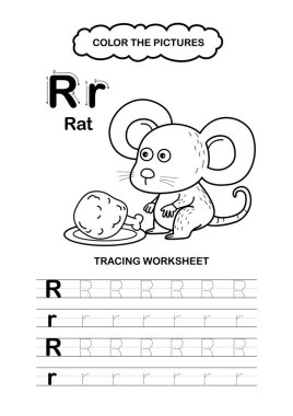 Görüntü Ayırıcı Hayvan Alfabesi İz ve Renk Harfi R-Rat