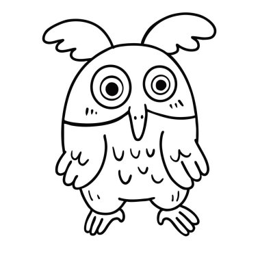 illustration Halloween owl hand drawn outline concept