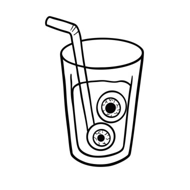 illustration Halloween soft drink hand drawn outline concept