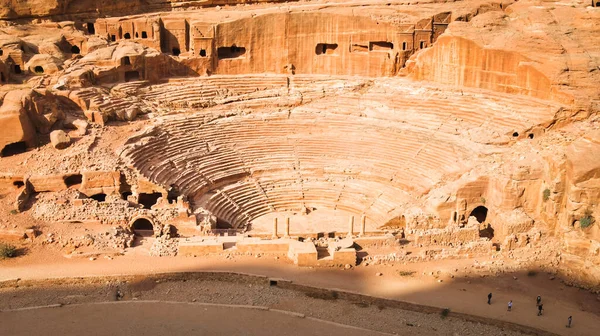Antikes Theater Petra Rose City Jordanien Die Stadt Petra War — Stockfoto