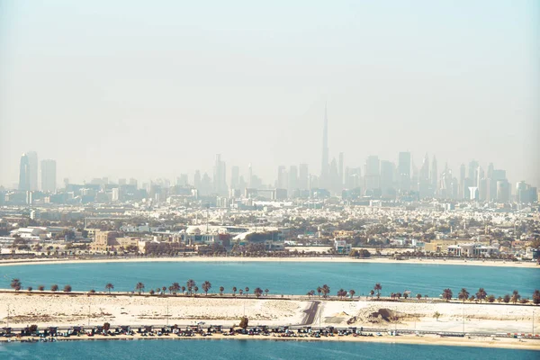 Dubai Downtown Panorama Plaży Dzielnicy Sharjah Zjednoczone Emiraty Arabskie Lub — Zdjęcie stockowe