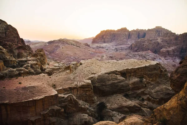 Panorama Wadi Araba Punktu Orientacyjnego Petra Malownicze Góry Formacje Skalne — Zdjęcie stockowe