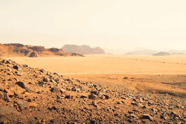 Планета Марс Пейзаж Фото Пустелі Ваді Рам Йорданії Червоним Рожевим — стокове фото