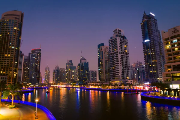 Dubaj Zjednoczone Emiraty Arabskie Października 2022 Panorama Dubaju Marina Oświetlonymi — Zdjęcie stockowe