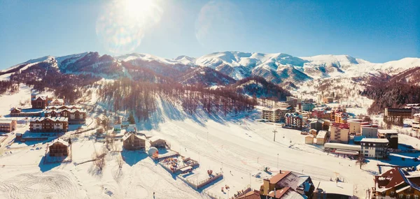 Bakuriani Ski Resort Panorama Georgië Kaukasus Bergen Beroemde Reisbestemming Voor — Stockfoto
