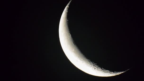 Statický Pohled Zblízka Země Satelitní Měsíc Úplňku Pohybuje Zleva Doprava — Stock video
