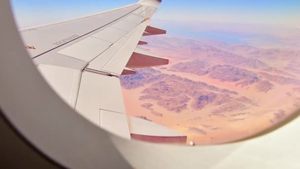 Ürdün Orta Doğusunda Güzel Dokuları Wadi Rom Çölünün Manzarası Olan — Stok video