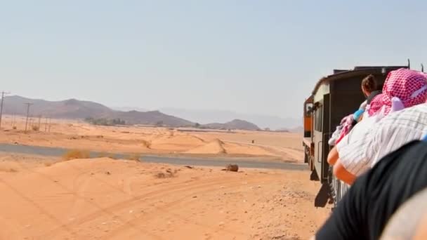 Turista Tren Viaje Aventura Experiencia Tren Hijaz Desde 1916 Grandes — Vídeos de Stock
